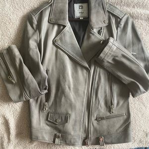 Blanc Noir RAW leather motorcycle jacket- size M Grey